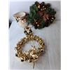 Image 4 : Christmas Decor Lot- (2) Wreaths, (4) Mugs, Singing Bird- As Is, Misc.