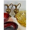 Image 5 : Assorted Items - (2) Ornamental Salt And Pepper Shaker, (5) Glass Dishes, Misc