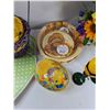 Image 3 : Assorted Items - (2) Weave Baskets, (4) Plastic Placemats, (4) Packs Of Paper Plates, Misc
