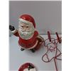 Image 3 : Assorted Christmas Items - Decorative Santa, (2) Christmas Door Hangars, (4) Candle Holders, Misc