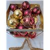 Image 3 : Assorted Christmas Items - Christmas Ball Ornaments, (2) Decorative Christmas Trees, Glass Pedestal