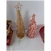 Image 4 : Assorted Christmas Items - Christmas Ball Ornaments, (2) Decorative Christmas Trees, Glass Pedestal