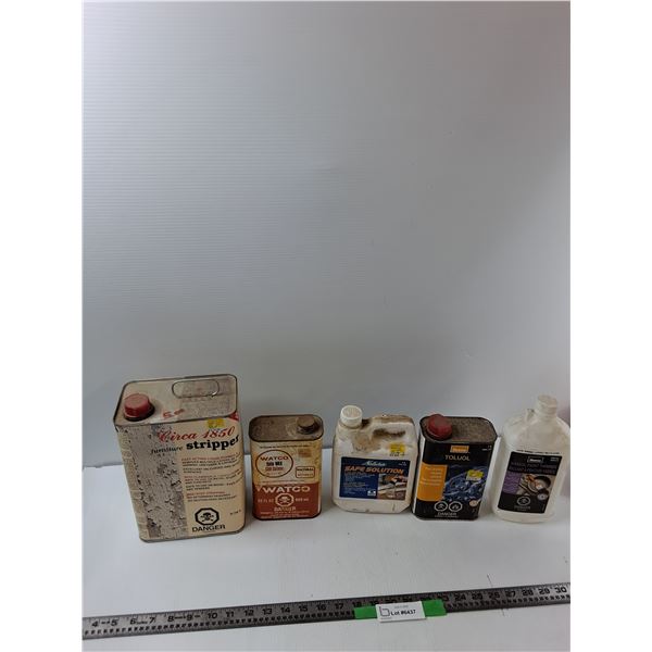 Assorted Items - Paint Thinner, Furniture Stripper, Satin Wax, Misc - Cannot Ship