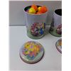 Image 2 : (2) Easter Tins, Plastic Easter Eggs, (4) Porcelain Napkin Holders, Decorative Rabbit