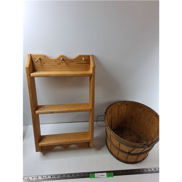 Wooden Rack And Wooden Basket