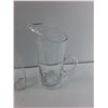Image 4 : (6) Glass Cups, (1) Glass Water Jug