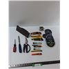 Image 1 : Assorted Items - Exacto knifes, Chisels, Measuring Tape, Misc