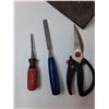 Image 2 : Assorted Items - Exacto knifes, Chisels, Measuring Tape, Misc