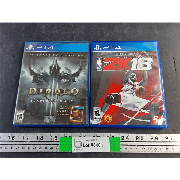 PS4 Diablo and 2K18 Games