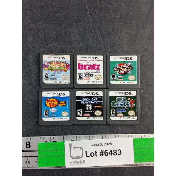 (6) Various Nintendo DS Games - Midnight Play Pack, Bratz and Cooking Mama 3