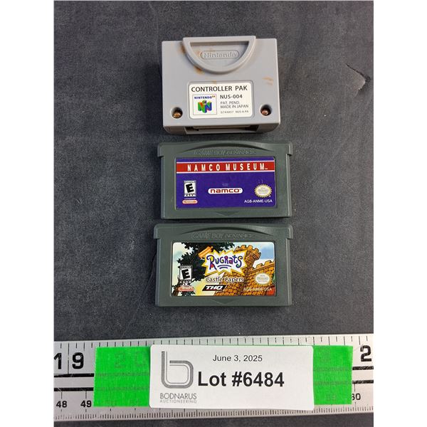 Nintendo Controller Pack and (2) Nintendo Cartridges - Rugrats and Namco Museum