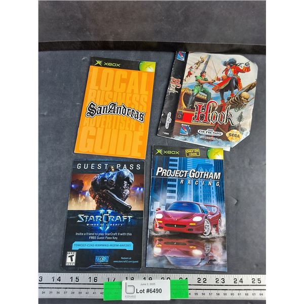(4) Game Booklets - StarCraft, GTA San Andreas and Project Gotham