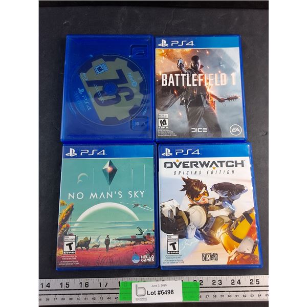 (4) PS4 Games - No Man's Sky, Fallout 76 and Battlefield 1