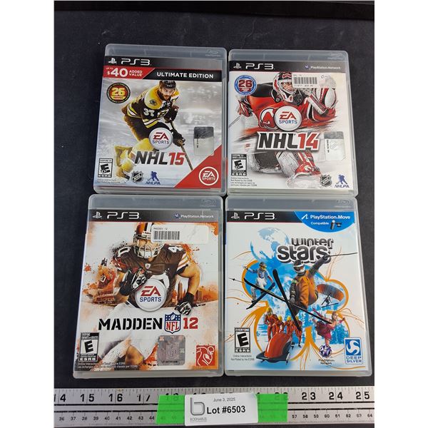 (4) PS3 Games - Winter Stars, NHL 15 and Madden 12