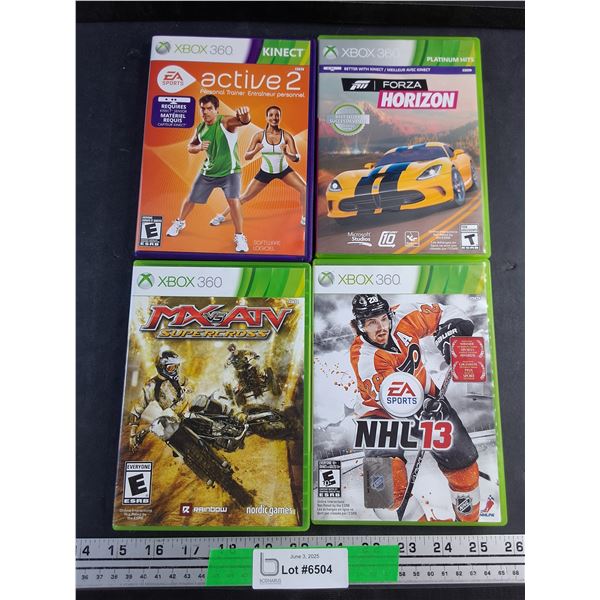 (4) Xbox 360 Games - NHL 13, Forza Horizon and Active 2