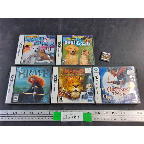 (6)  Nintendo DS Cartridges - Brave, A Christmas Carol and Marine Rescue