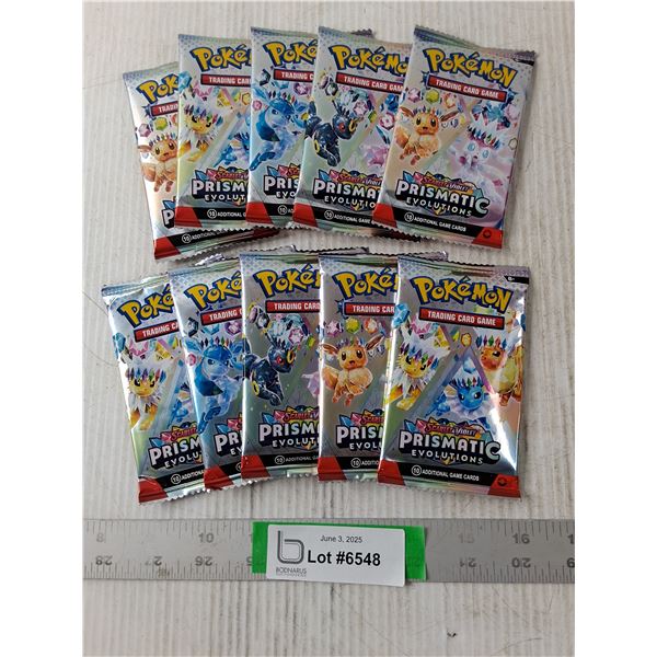 (10) Sealed Pokeman Prismatic Evolutions Trading Cards - Cannot Guarantee Authenticity