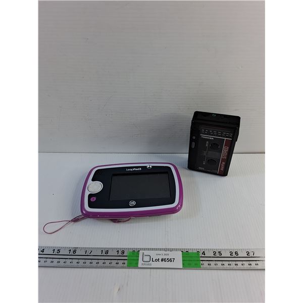 LeapPad3 Tablet and Toshiba AM/FM Stereo Cassette Player- Not tested, As Is