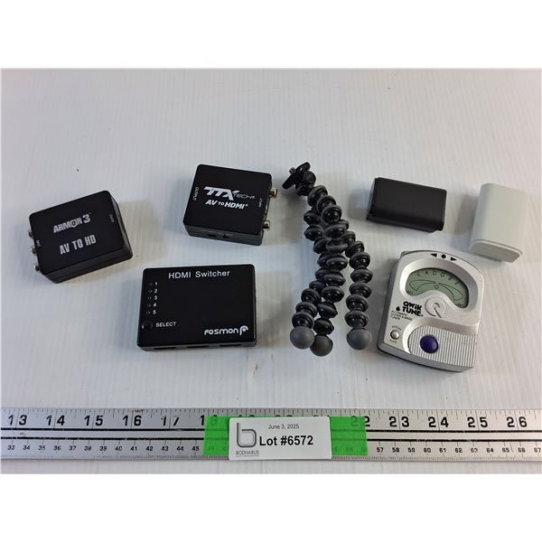 Av to HD Adapter, HDMI Switchers, Automatic Guitar and Bass Tuner and Controller Batteries