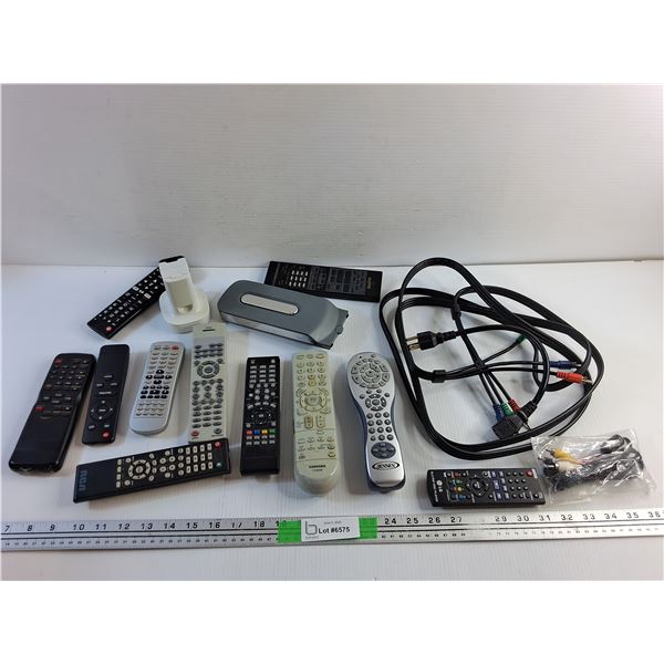 Various Remotes, HDD Drive, Cables and Xbox Adapter - As Is