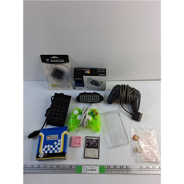 Video Touch Pad, Nintendo GameCube Memory Card, Controllers, Shirt Pins and Misc