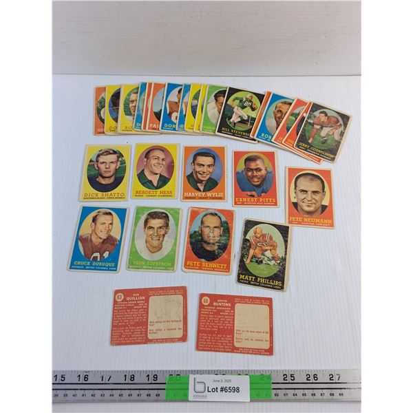 CFL - Lot of 37 Different Football Cards - 1957 Topps