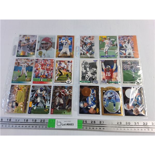 NFL Football (18) Card Lot - Joe Montana, Emmitt Smith, Dan Marino, Ruben Meyes, Ragnib Rocket Ismai