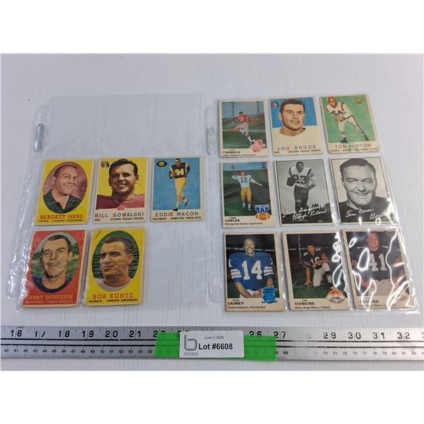 (14) 1950s - 1960s Vintage CFL Football Cards