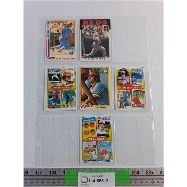 (8) 1970s - 1980s Pete Rose Vintage Baseball Cards