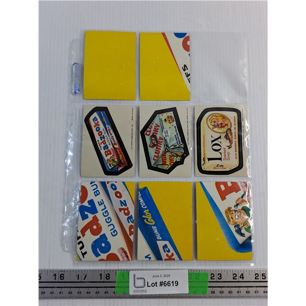 (8) 1970s Wacky Packages Stickers/Checklist Cards
