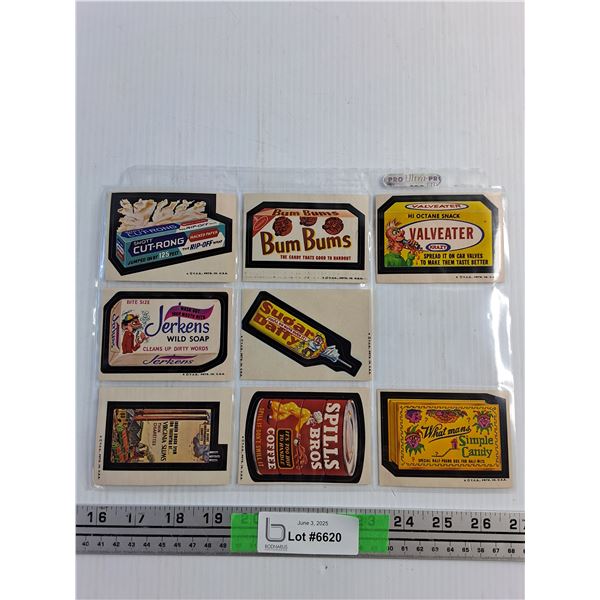 (8) 1974 Wacky Packages Stickers