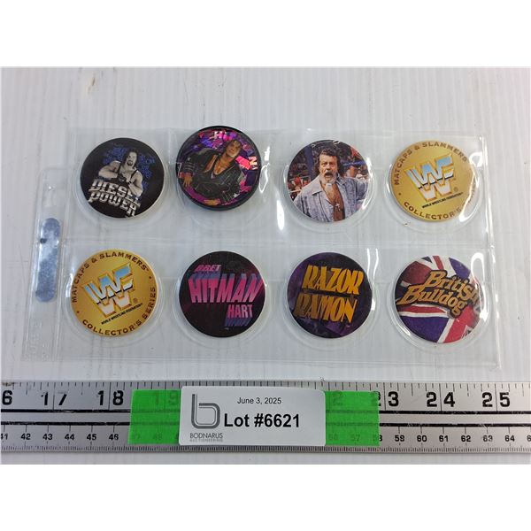 (8) WWF Wrestling Pogs