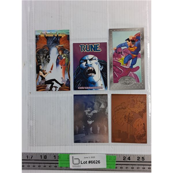 (5) Super Heroes Collectors Cards