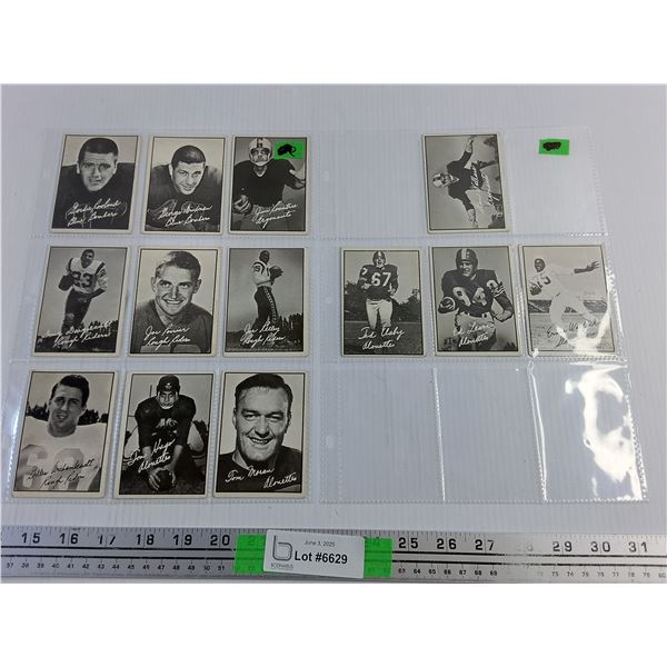 (13) 1960s Vintage CFL Football Cards