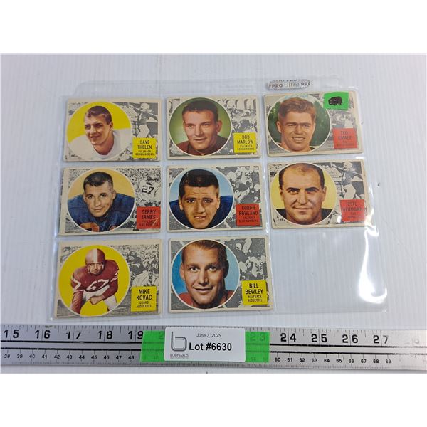 (8) 1950s Vintage CFL Football Cards