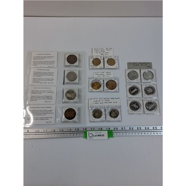 (16) Token/Coins: Manitoba, Regina, Saskatoon, Seattle Space Needle, Misc