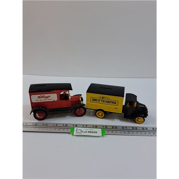 (2) ERTL Home Hardware & Kellogg's Delivery Truck - 1:32 Scale - AS IS