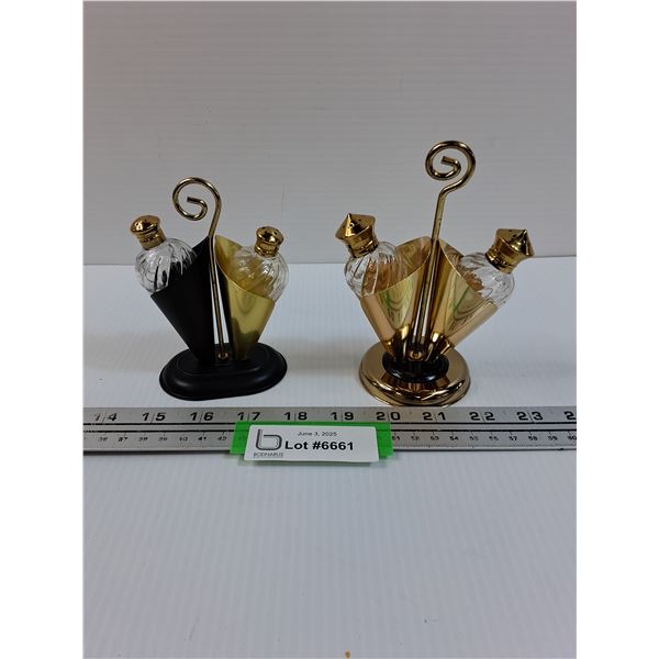 (2) Vintage Umbrella Style Salt & Pepper Shaker Sets
