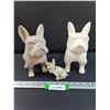 Image 1 : (3) French Bulldog Figurines - Assorted Sizes: 9" Tall & 4" Tall