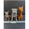 Image 1 : (3) Bulldog Figurines - Assorted Sizes: 9" & 8" & 7"