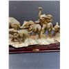 Image 3 : Ruby's Collection - Elephant Family Figurine Decor - Trunk Repaired, As Is - 14" x 7" x 4"