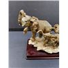 Image 4 : Ruby's Collection - Elephant Family Figurine Decor - Trunk Repaired, As Is - 14" x 7" x 4"