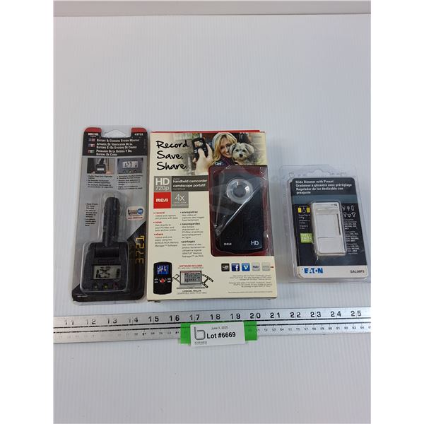 RCA Handheld Camcorder, Slide Dimmer Light Switch, Charging Monitor - Untested