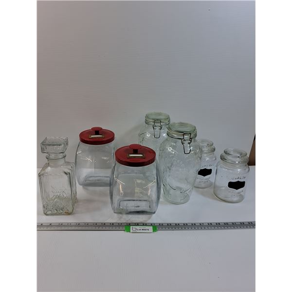 (7) Glass Storage Jars/Canisters - Assorted