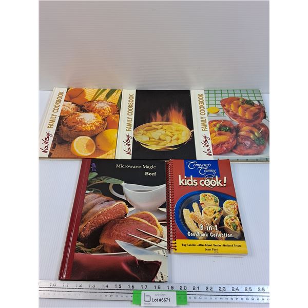 (5) Cookbooks: Nice & Easy Family Cookbook, Microwave Magic, Kids Cook