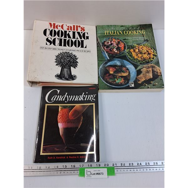 (3) Cookbooks: Candymaking, Cooking School, Italian Cooking