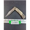 Image 1 : Stainless Steel Folding Knife w/Eagle Carving/Engraving  - Blade is 3.5" Long