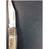 Image 3 : Stainless Steel Folding Knife w/Eagle Carving/Engraving  - Blade is 3.5" Long