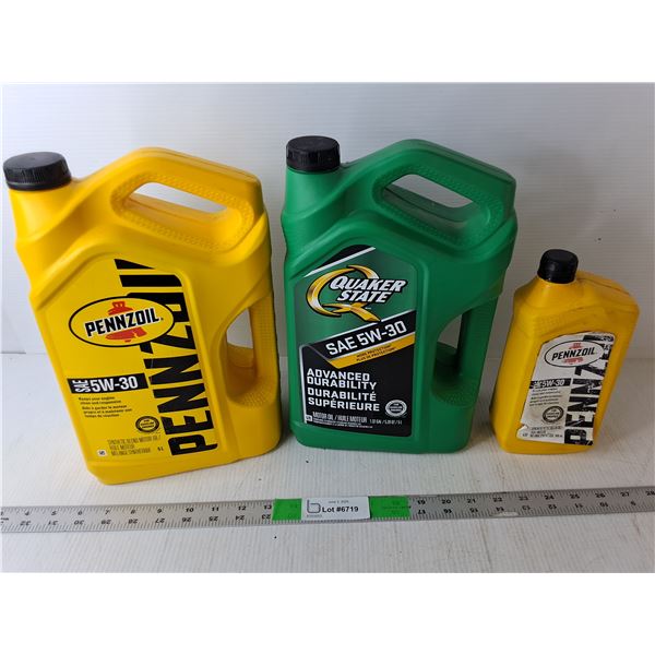 (3) Full Bottles of SAE 5W-30 Motor Oil, Cannot Ship