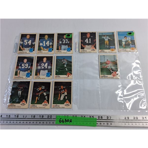 (13) 1960s Vintage CFL Football Cards